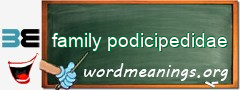 WordMeaning blackboard for family podicipedidae